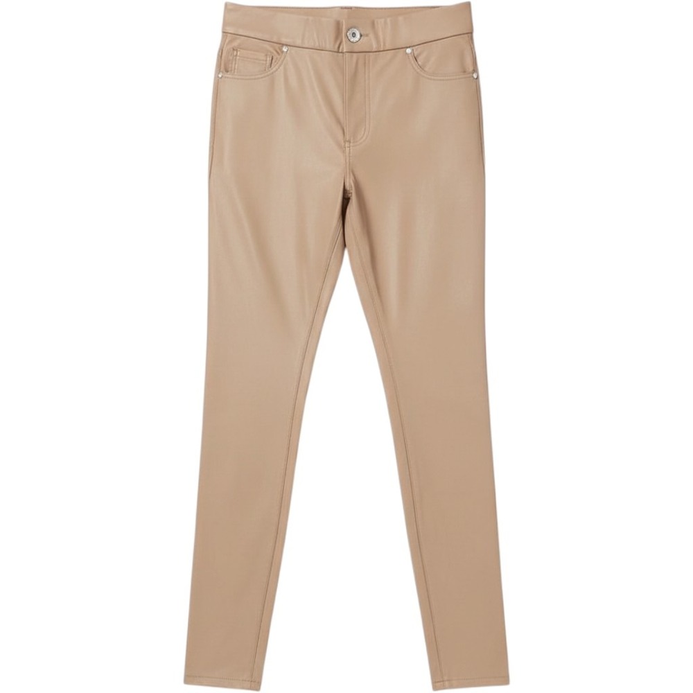 Gloria Vanderbilt Womens Coated Pants SZ8 Buckskin Pull On Stretch Jegging NWT